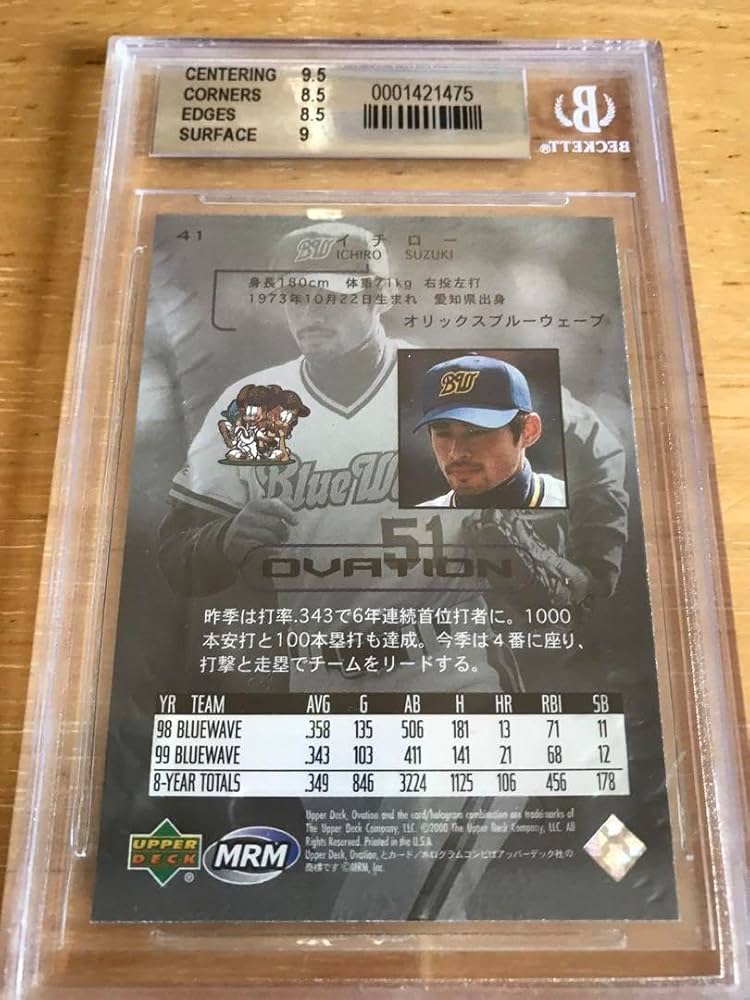 イチロー【BGS8.5】2000 UPPER DECK OVATION 41 イチロー【BGS8.5】2000 UPPER DECK OVATION 41 2000 UPPER DECK